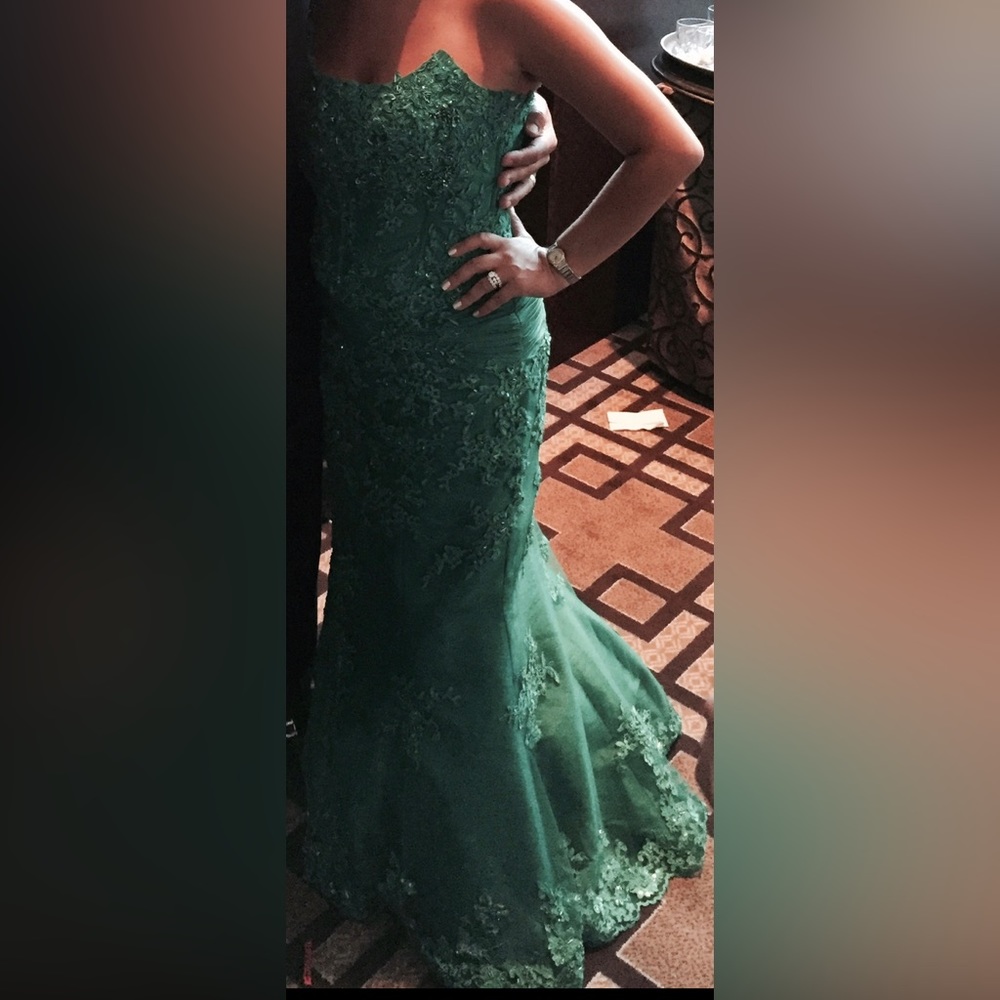 Jovani strapless Emerald Dress